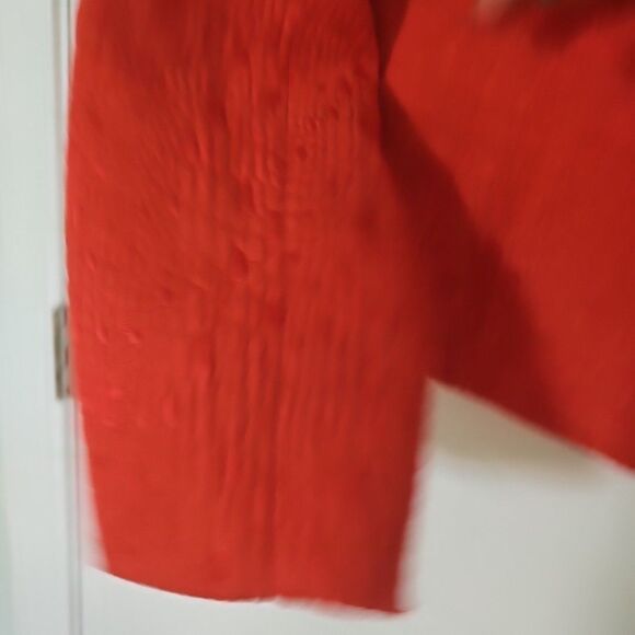 Coldwater Creek Zip Front Jacket‎ Blazer Embroidered Orange Size Med. Bright Fun - Picture 7 of 12